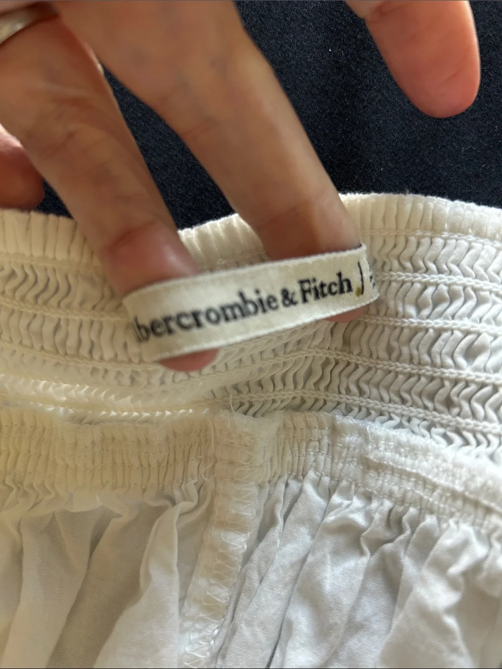 Abercrombie & Fitch Women's White Tiered V-Neck Cotton Dress XLT